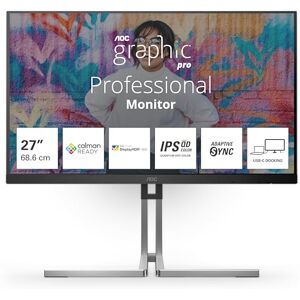 AOC Graphic Pro Q27U3CV 27 Inch QHD, IPS Quantum Dot, 75Hz, HDR400, (Delta E<2), calman ready, USB-C Docking, Height Adjust(2560 x 1440, 420 cd/m2, HDMI 1.4/ DP 1.4/ USB C 3.2 96W PD) AOC Graphic Pro Q27U3CV 27 Inch QHD, IPS Quantum Dot, 75Hz, HDR400, (Delta E<2), calman ready, USB-C Docking, Height Adjust(2560 x 1440, 420 cd/m2, HDMI 1.4/ DP 1.4/ USB C 3.2 96W PD)