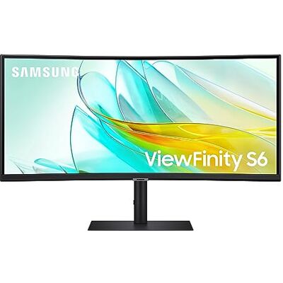 SAMSUNG LS34C652UAUXXU WQHD Viewfinity S6 34" Monitor 3440x1440, 1000R Curved, Speakers, USB-C, LAN, Height Adjust SAMSUNG LS34C652UAUXXU WQHD Viewfinity S6 34" Monitor 3440x1440, 1000R Curved, Speakers, USB-C, LAN, Height Adjust