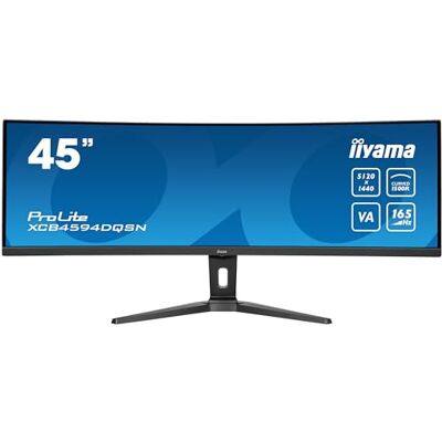 IIYAMA Prolite XCB4594DQSN-B1 Curved 113 cm 45 Inch VA LED Monitor DQHD 165Hz HDMI DP USB 3.2 USB-C Dock 90W RJ45 KVM Switch HDR400 Height Adjustment FreeSync Black IIYAMA Prolite XCB4594DQSN-B1 Curved 113 cm 45 Inch VA LED Monitor DQHD 165Hz HDMI DP USB 3.2 USB-C Dock 90W RJ45 KVM Switch HDR400 Height Adjustment FreeSync Black