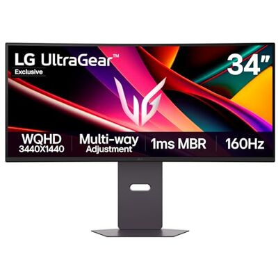 LG UltraGear G6 Gaming Monitor 34G60ZA-B (Excl.), Curved UWQHD 1440p VA, 34 inch, 160Hz, 5ms GtG, 1ms MBR, Speakers, Multi Adjustable display, HDMI, DP, Black LG UltraGear G6 Gaming Monitor 34G60ZA-B (Excl.), Curved UWQHD 1440p VA, 34 inch, 160Hz, 5ms GtG, 1ms MBR, Speakers, Multi Adjustable display, HDMI, DP, Black