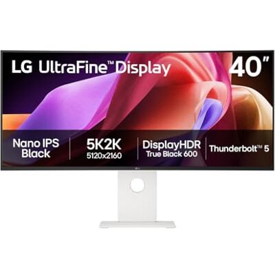 LG UltraFine Monitor 40U990A Curved UltraWide 5K2K (5120 x 2160p) Nano IPS Black 40 Inch, 120Hz, 5ms, DCI-P3 99%, HDR 600, FreeSync Premium, Speakers, Thunderbolt 5, HDMI 2.1, DP2.1, White LG UltraFine Monitor 40U990A Curved UltraWide 5K2K (5120 x 2160p) Nano IPS Black 40 Inch, 120Hz, 5ms, DCI-P3 99%, HDR 600, FreeSync Premium, Speakers, Thunderbolt 5, HDMI 2.1, DP2.1, White