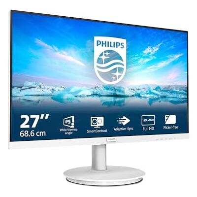 Philips 271V8AW- 27 Inch FHD White Monitor, 75Hz, 4ms, VA, Speakers, AdaptiveSync, Flickerfree, Anti-Glare (1920 x 1080, 250 cd/m², HDMI) Philips 271V8AW- 27 Inch FHD White Monitor, 75Hz, 4ms, VA, Speakers, AdaptiveSync, Flickerfree, Anti-Glare (1920 x 1080, 250 cd/m², HDMI)