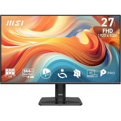 MSI PRO MP271 E14A 27-Inch FHD Computer Monitor, 1920x1080 IPS, 144Hz, 1ms, HDR Ready, AMD FreeSync, Eye Care, Built-in Speaker, HDMI 2.0, DP 1.2a, Tilt Adjustable, Vesa Mount, Black MSI PRO MP271 E14A 27-Inch FHD Computer Monitor, 1920x1080 IPS, 144Hz, 1ms, HDR Ready, AMD FreeSync, Eye Care, Built-in Speaker, HDMI 2.0, DP 1.2a, Tilt Adjustable, Vesa Mount, Black