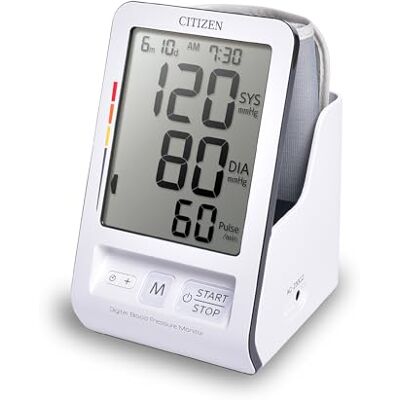 Citizen CH-456 Electric Arm Blood Pressure Monitor Fully Automatic Upper Arm Digital BP Machine, 22-32cm Soft Cuff, 90 Memory, Irregular Heartbeat & WHO Indicator, Large LCD Display Citizen CH-456 Electric Arm Blood Pressure Monitor Fully Automatic Upper Arm Digital BP Machine, 22-32cm Soft Cuff, 90 Memory, Irregular Heartbeat & WHO Indicator, Large LCD Display