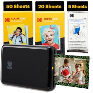 Kodak Step Instant Smartphone Photo Printer 75 Sheets BUNDLE Portable Mini Color Wireless Mobile Printer Zink 2x3” Sticky-Back Photos Bluetooth Compatible with Smart Devices Fun App -Black Kodak Step Instant Smartphone Photo Printer 75 Sheets BUNDLE Portable Mini Color Wireless Mobile Printer Zink 2x3” Sticky-Back Photos Bluetooth Compatible with Smart Devices Fun App -Black