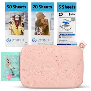 HP Sprocket 2x3 Instant Smartphone Photo Printer 75 Sheets Bundle Bluetooth Portable Color Wireless Mobile Printer (Pink) Zink Sticky-Back Photos HP Sprocket 2x3 Instant Smartphone Photo Printer 75 Sheets Bundle Bluetooth Portable Color Wireless Mobile Printer (Pink) Zink Sticky-Back Photos