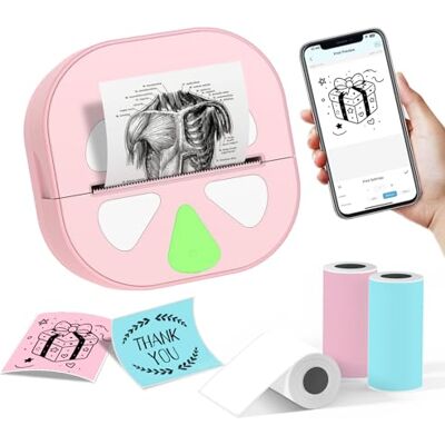 NADAIIN Sticker Printer, D20 Bluetooth Portable Mini Thermal Printer for Kids, Inkless Photo Label Maker for iPhone Android, Gift for Study, Journal, DIY Crafts, Anatomical Diagrams, Pink NADAIIN Sticker Printer, D20 Bluetooth Portable Mini Thermal Printer for Kids, Inkless Photo Label Maker for iPhone Android, Gift for Study, Journal, DIY Crafts, Anatomical Diagrams, Pink