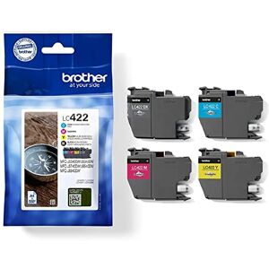 Brother Genuine LC-422VAL Black/Cyan/Magenta/Yellow, Multi-Pack, Standard Yield, Includes 4 x Inkjet Cartridges, Genuine Supplies Brother Genuine LC-422VAL Black/Cyan/Magenta/Yellow, Multi-Pack, Standard Yield, Includes 4 x Inkjet Cartridges, Genuine Supplies