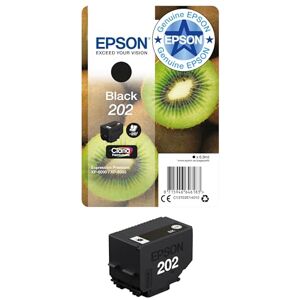 Epson 202 Black Kiwi Genuine, Claria Premium Ink Cartridge Epson 202 Black Kiwi Genuine, Claria Premium Ink Cartridge