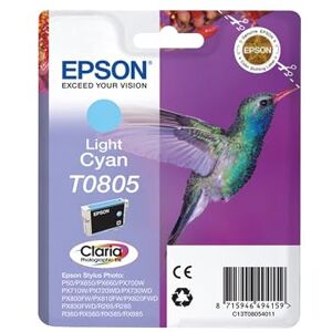 Epson T0805 Light Cyan Hummingbird Genuine Ink, Claria Photo HD Ink Cartridge Epson T0805 Light Cyan Hummingbird Genuine Ink, Claria Photo HD Ink Cartridge