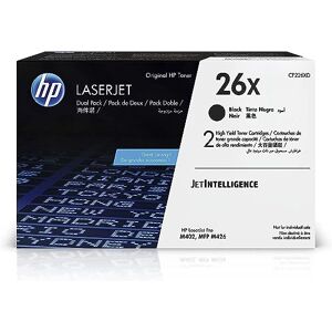 HP 26X 2-pack High Yield black original LaserJet toner cartridge (CF226XD) for LaserJet Pro M402, MFP M426 HP 26X 2-pack High Yield black original LaserJet toner cartridge (CF226XD) for LaserJet Pro M402, MFP M426