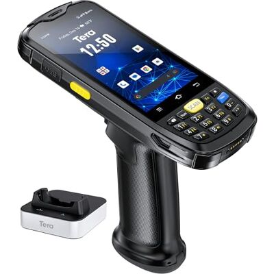 Tera Android 13 Barcode Scanner PDA: with Charging Cradle Pistol Grip Qualcomm CPU Zebra SE4710 1D 2D QR Barcode Scanner Rugged IP65 Handheld Mobile Computer with 4G WiFi Bluetooth GPS for WMS P160 Tera Android 13 Barcode Scanner PDA: with Charging Cradle Pistol Grip Qualcomm CPU Zebra SE4710 1D 2D QR Barcode Scanner Rugged IP65 Handheld Mobile Computer with 4G WiFi Bluetooth GPS for WMS P160