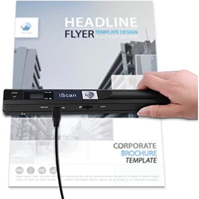 Houkiper Portable Scanner Rechargeable Handheld Document Scanner A4 for Work Study Jpg/Pdf Format, High Speed Photo Scanner A4 Images Scanner 900DPI Colour Portable Scanners for Documents Houkiper Portable Scanner Rechargeable Handheld Document Scanner A4 for Work Study Jpg/Pdf Format, High Speed Photo Scanner A4 Images Scanner 900DPI Colour Portable Scanners for Documents