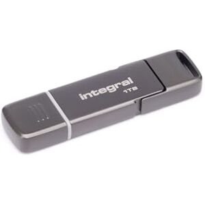 Integral USSD 1TB SlimXpress Dual USB 3.2 Gen 2x1 Flash Drive, Dual Type-C & Type-A Ports, Portable SSD, Read up to 550 MB/s & Write up to 500 MB/s. Slim, Durable Metal Design for On-the-Go Storage Integral USSD 1TB SlimXpress Dual USB 3.2 Gen 2x1 Flash Drive, Dual Type-C & Type-A Ports, Portable SSD, Read up to 550 MB/s & Write up to 500 MB/s. Slim, Durable Metal Design for On-the-Go Storage