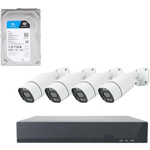 PNI House IPMAX POE 8 video surveillance kit, NVR with 4 POE ports, 4 x 8MP IP cameras, color nightvision, 1TB HDD included PNI House IPMAX POE 8 video surveillance kit, NVR with 4 POE ports, 4 x 8MP IP cameras, color nightvision, 1TB HDD included