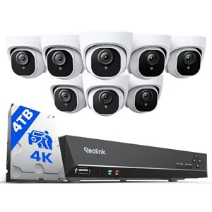 Reolink 4K PoE Camera Security System, 16CH 4K NVR with 4TB HDD and 8X 4K Outdoor Security Cameras with Person/Vehicle Detection, Night Vision, Audio, 24/7 Recording, RLK16-800D8 Reolink 4K PoE Camera Security System, 16CH 4K NVR with 4TB HDD and 8X 4K Outdoor Security Cameras with Person/Vehicle Detection, Night Vision, Audio, 24/7 Recording, RLK16-800D8