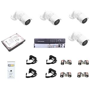 JANDEI CCTV Video Surveillance Kit 4-1 4 Cameras 1080P with 1TB XVR 5-1 Hard Drive + Connection Accessories JANDEI CCTV Video Surveillance Kit 4-1 4 Cameras 1080P with 1TB XVR 5-1 Hard Drive + Connection Accessories