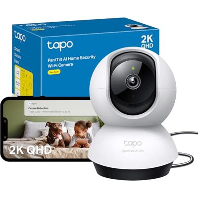 Tapo C220 2K Indoor Security Camera, Pan/Tilt WiFi Camera with AI Detections, Pet Camera, 2-Way Audio, Night Vision, Baby Camera Monitor, Cloud/Local Storage, Works With Alexa&Google, No Monthly Fee Tapo C220 2K Indoor Security Camera, Pan/Tilt WiFi Camera with AI Detections, Pet Camera, 2-Way Audio, Night Vision, Baby Camera Monitor, Cloud/Local Storage, Works With Alexa&Google, No Monthly Fee