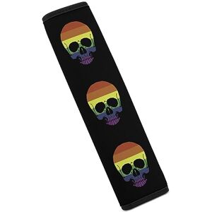 Axedenrrt3 Gay Pride Skull Rainbow Flag Comfortable Car Seat Belt Covers Pads for Shoulder Bag Camera Soft Accessories Unisex One Size