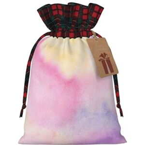 WURTON Rainbow. Print Xmas Parties Drawstring Gift Bags For Christmas Candy Wrapper, Christmas Supplies