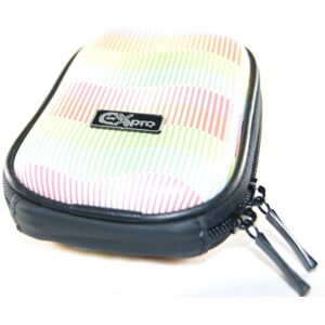 Ex-Pro&#174; Expression Collection - Rainbow Lines Pink - Hard Clam Shock proof Digital Camera Case Bag CR50510J for Sony Cyber-Shot DSC-G1, DSC-G3, DSC-H1, DSC-H7, DSC-H9, DSC-N1, DSC-N2, DSC-P2, DSC-P32, DSC-S85, DSC-S500, DSC-S600, DSC-S650, DSC-S730, 