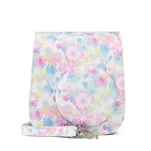 EVIC Camera Bag Flower PU Leather Mini Film Camera Shoulder Bag Protective Case Protective Case Bag Fit for Fujifilm Fit for Mini 11 9 8 Camera Bag (Color : B)