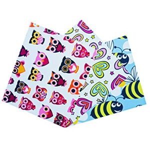 GoOpticians Microfiber Glasses Phone Lens Screen Cleaning Cloths Cute Animals Owl Bee & Rainbow Hearts X 3 Microfibre