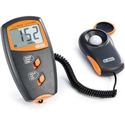 Dr.meter Light Meter, Handheld Split Type Design Digital Illuminance 0-100,000 Lux Digital Luxmeter Temperature High Precision for Garden Indoor and Photography Dr.meter Light Meter, Handheld Split Type Design Digital Illuminance 0-100,000 Lux Digital Luxmeter Temperature High Precision for Garden Indoor and Photography
