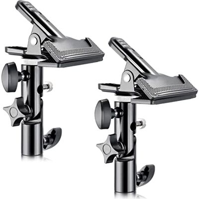 NEEWER 2 PCS Photo Studio Heavy Duty Metal Clamp Holder for Reflector With 5/8" Light Stand Attachment NEEWER 2 PCS Photo Studio Heavy Duty Metal Clamp Holder for Reflector With 5/8" Light Stand Attachment