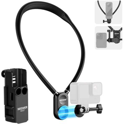 NEEWER Magnetic Neck Mount with Pocket 3 Cage, Flexible Quick Release Action Camera Neck Holder Compatible with Hero 13 12 11 Max DJI Action 5 Pro Insta360 Osmo Pocket 3 Accessory for POV, GP39 NEEWER Magnetic Neck Mount with Pocket 3 Cage, Flexible Quick Release Action Camera Neck Holder Compatible with Hero 13 12 11 Max DJI Action 5 Pro Insta360 Osmo Pocket 3 Accessory for POV, GP39