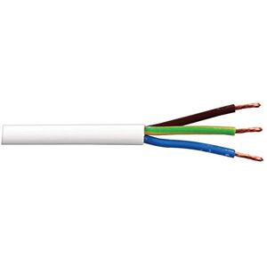 PRO ELEC PEL01111 0.75 mm2 2183Y 3-Core mains Cable, 6A, White, 10 m PRO ELEC PEL01111 0.75 mm2 2183Y 3-Core mains Cable, 6A, White, 10 m