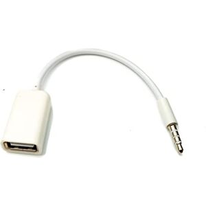 SYSTEM-S Audio USB Cable 15 cm 3.5 mm Jack Male to 2.0 Type A Female AUX in White SYSTEM-S Audio USB Cable 15 cm 3.5 mm Jack Male to 2.0 Type A Female AUX in White