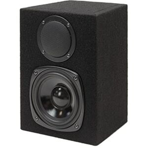 Dynavox Pair of 2 Way Trapezoidal Shelving Speakers with Felt Cover Black Dynavox Pair of 2 Way Trapezoidal Shelving Speakers with Felt Cover Black