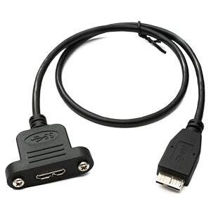 SYSTEM-S USB 3.0 Cable 50cm Micro B Female to Male Panel Mount Screw Adapter 5Gbps 100W SYSTEM-S USB 3.0 Cable 50cm Micro B Female to Male Panel Mount Screw Adapter 5Gbps 100W