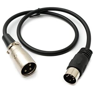 SYSTEM-S Audio Cable 50 cm XLR 3-Pin Male to DIN 5-Pin Male Adapter in Black SYSTEM-S Audio Cable 50 cm XLR 3-Pin Male to DIN 5-Pin Male Adapter in Black