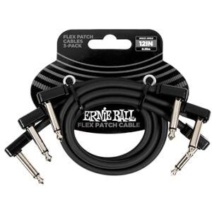 Ernie Ball Flex Patch Cable 12in Black 3 Pack Ernie Ball Flex Patch Cable 12in Black 3 Pack
