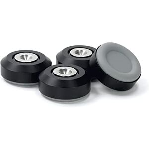 Dynavox Highend Dual Absorber Set of 4 Aluminium Decoupler with Two Damping Silicone Rubbers Stainless Steel Holder for Speakers and Racks, Black Dynavox Highend Dual Absorber Set of 4 Aluminium Decoupler with Two Damping Silicone Rubbers Stainless Steel Holder for Speakers and Racks, Black