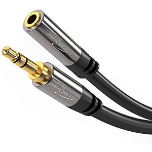 KabelDirekt – 5x 3m – Headphone Extension Lead Cable, 3.5mm connectors (aux audio cable, male jack plug/female jack, practically break-proof metal casing, perfect for headphones, black) KabelDirekt – 5x 3m – Headphone Extension Lead Cable, 3.5mm connectors (aux audio cable, male jack plug/female jack, practically break-proof metal casing, perfect for headphones, black)