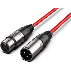 Audibax Silver XLR Male to XLR Female Cable – Length 30 Metres – High Signal Transmission OFC Connectors – PVC Coated – Maximum Insulation – Diameter 6 mm – Red Audibax Silver XLR Male to XLR Female Cable – Length 30 Metres – High Signal Transmission OFC Connectors – PVC Coated – Maximum Insulation – Diameter 6 mm – Red