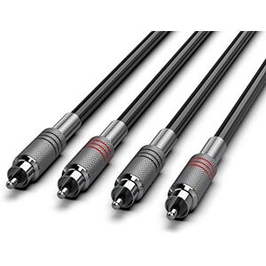 Audibax Silver 2 RCA to 2 RCA Cable 1.5 Metres High Signal Transmission PVC Coated Maximum Insulation Compatible with DVD Player, Amplifier, Personal Computer Audibax Silver 2 RCA to 2 RCA Cable 1.5 Metres High Signal Transmission PVC Coated Maximum Insulation Compatible with DVD Player, Amplifier, Personal Computer