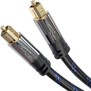 KabelDirekt TOSLINK Cable, optical audio cable Nylon braided – 10m – Fibre optic lead for soundbars (digital S/PDIF, stereo systems/amplifiers, home cinema, Xbox/PS4) – CableDirect KabelDirekt TOSLINK Cable, optical audio cable Nylon braided – 10m – Fibre optic lead for soundbars (digital S/PDIF, stereo systems/amplifiers, home cinema, Xbox/PS4) – CableDirect