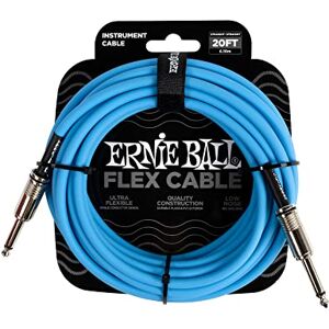 Ernie Ball Flex Instrument Cable Straight/Straight 20ft Blue Ernie Ball Flex Instrument Cable Straight/Straight 20ft Blue