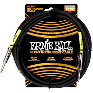 Ernie Ball Classic Silent Instrument Cable, Straight/Straight 10ft Black Ernie Ball Classic Silent Instrument Cable, Straight/Straight 10ft Black