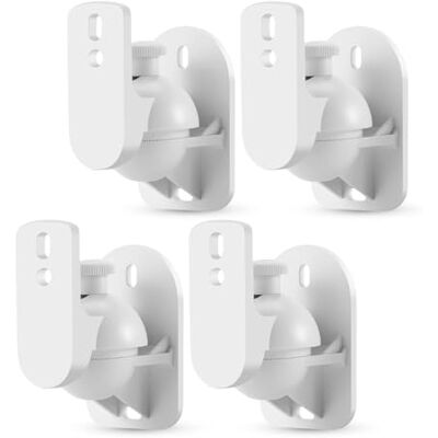 TNP Products TNP Universal Satellite Speaker Wall Mount Bracket Ceiling Mount Clamp with Adjustable Swivel and Tilt Angle Rotation for Home Theater Surround Sound System Satellite Speakers 4 Pack, White TNP Products TNP Universal Satellite Speaker Wall Mount Bracket Ceiling Mount Clamp with Adjustable Swivel and Tilt Angle Rotation for Home Theater Surround Sound System Satellite Speakers 4 Pack, White