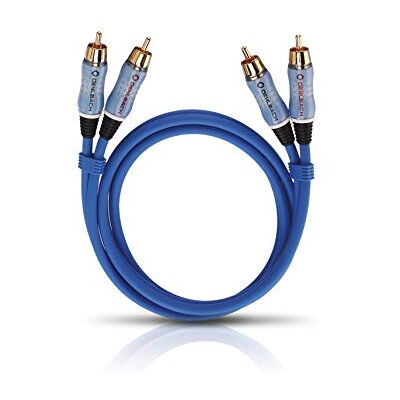 OEHLBACH Beat Stereo Audio Cable, RCA Cable Set for CD Players and Amplifiers (Effective Shielding & OFC Copper), Blue, 2 m OEHLBACH Beat Stereo Audio Cable, RCA Cable Set for CD Players and Amplifiers (Effective Shielding & OFC Copper), Blue, 2 m