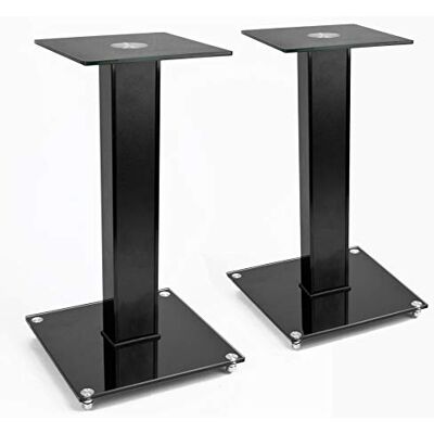 TekBox 2x Speaker Stands Glass Surround Sound Platform Units Cable management system, Platform size 20cm x 20cm, Stand height 46cm, Max weight capacity 10kg per stand TekBox 2x Speaker Stands Glass Surround Sound Platform Units Cable management system, Platform size 20cm x 20cm, Stand height 46cm, Max weight capacity 10kg per stand