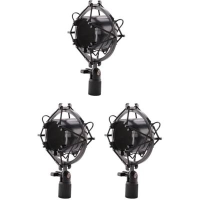 Onchdbfhuu 3X Universal 3KG Bearable Load Mic Microphone Shock Mount Clip Holder Stand Radio Studio Sound Recording Bracket Black Onchdbfhuu 3X Universal 3KG Bearable Load Mic Microphone Shock Mount Clip Holder Stand Radio Studio Sound Recording Bracket Black