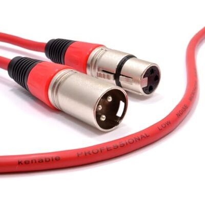 Kenable - XLR Microphone Lead - Red - 5m - Audio Cable Kenable - XLR Microphone Lead - Red - 5m - Audio Cable