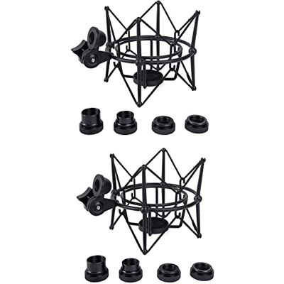 Wzxksoac 2X Microphone Shock Mount Adjustable Mount Recording Mic Stand Metal Bracket Pod Microphone Stand (Black) Wzxksoac 2X Microphone Shock Mount Adjustable Mount Recording Mic Stand Metal Bracket Pod Microphone Stand (Black)
