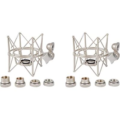 Wzxksoac 2X Microphone Shock Mount Adjustable Mount Recording Mic Stand Metal Bracket Pod Microphone Stand (Champagne Gold) Wzxksoac 2X Microphone Shock Mount Adjustable Mount Recording Mic Stand Metal Bracket Pod Microphone Stand (Champagne Gold)